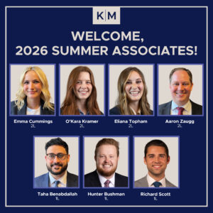 KM Summer Associate photo collage that reads "Welcome, 2026 Summer Associates!"