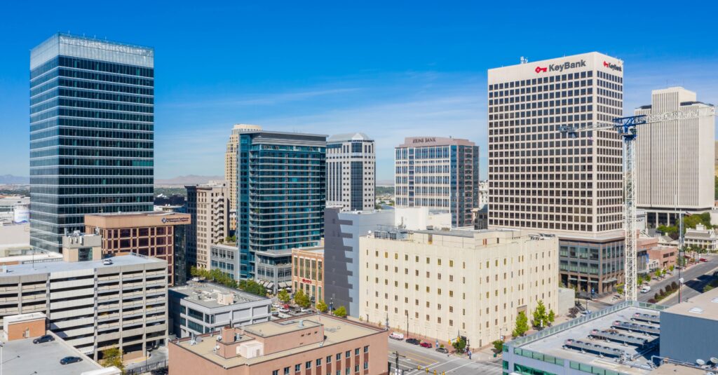 Downtown Salt Lake City skyline cover image for Kirton McConkie's June 2026 Event Roundup